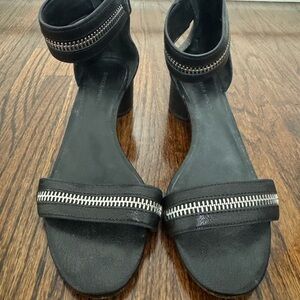 Rebecca Minkoff Black Sandals with Zipper Detail